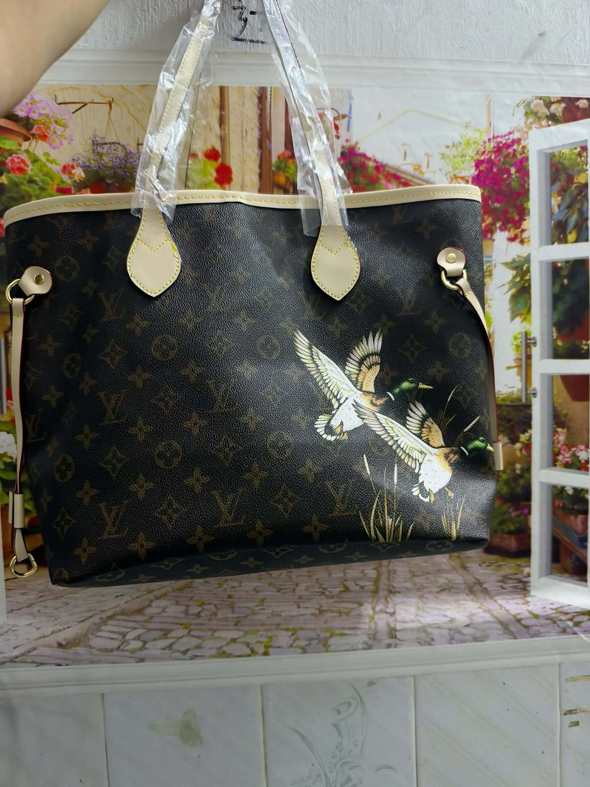 Mallard LV Purse with Cream Straps