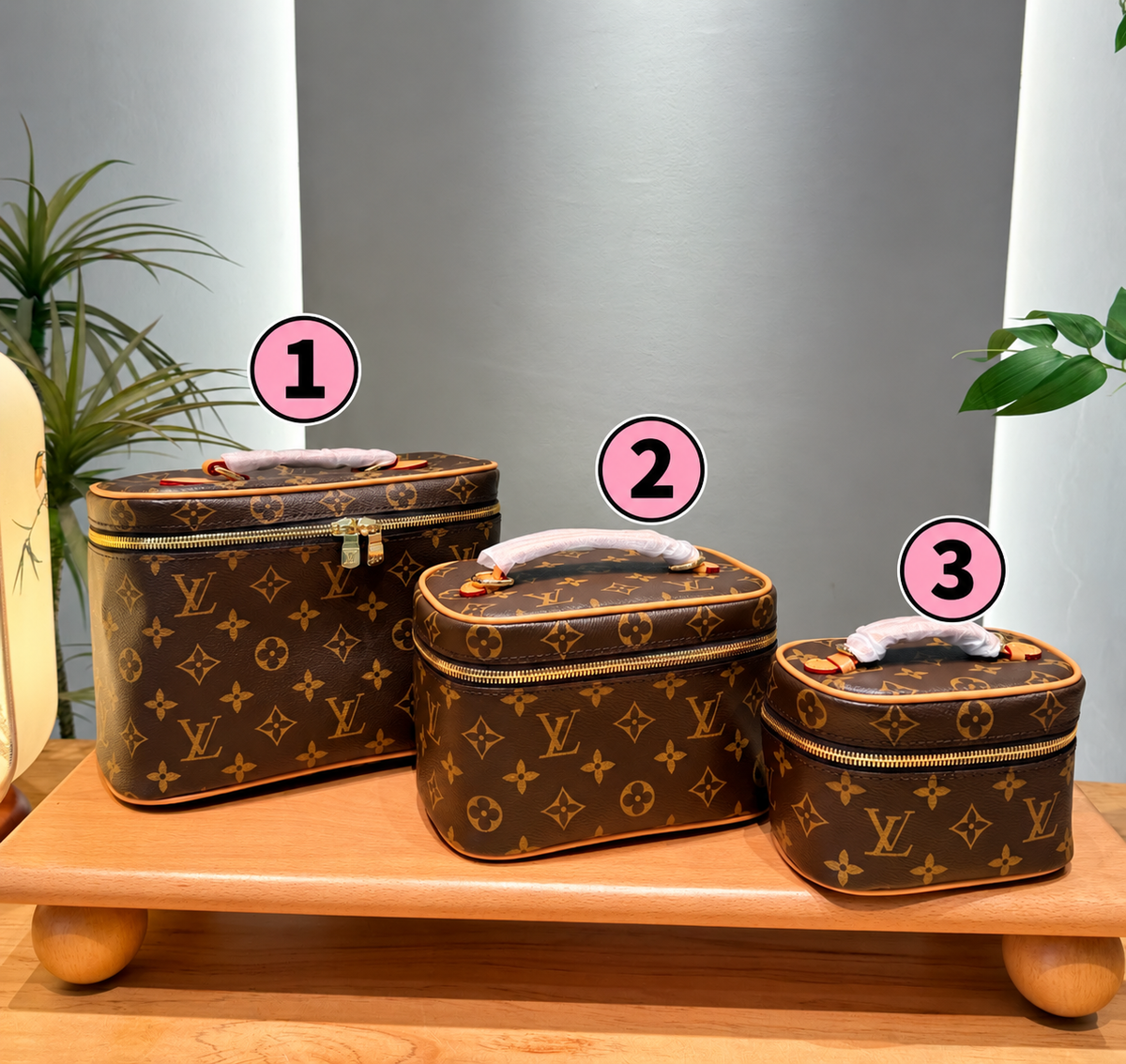 lv makeup bags 3 sizes