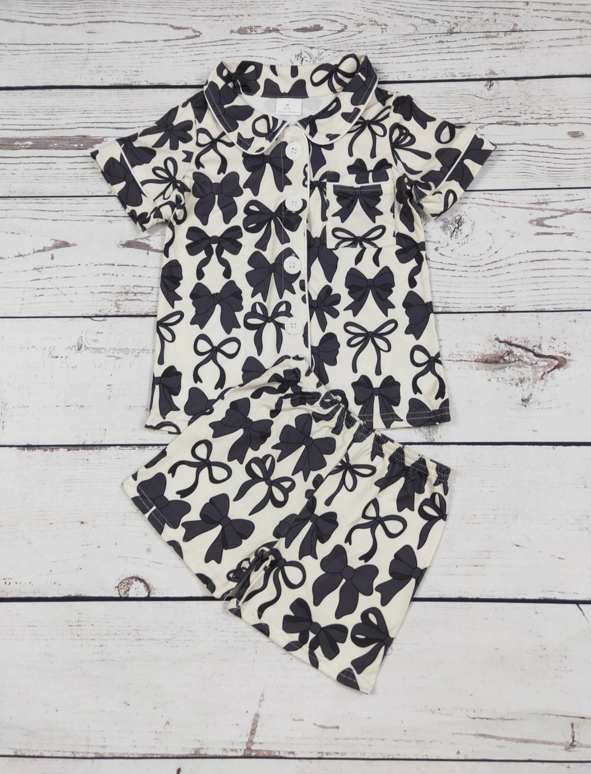 black-bow-printed-girls-pajama-set