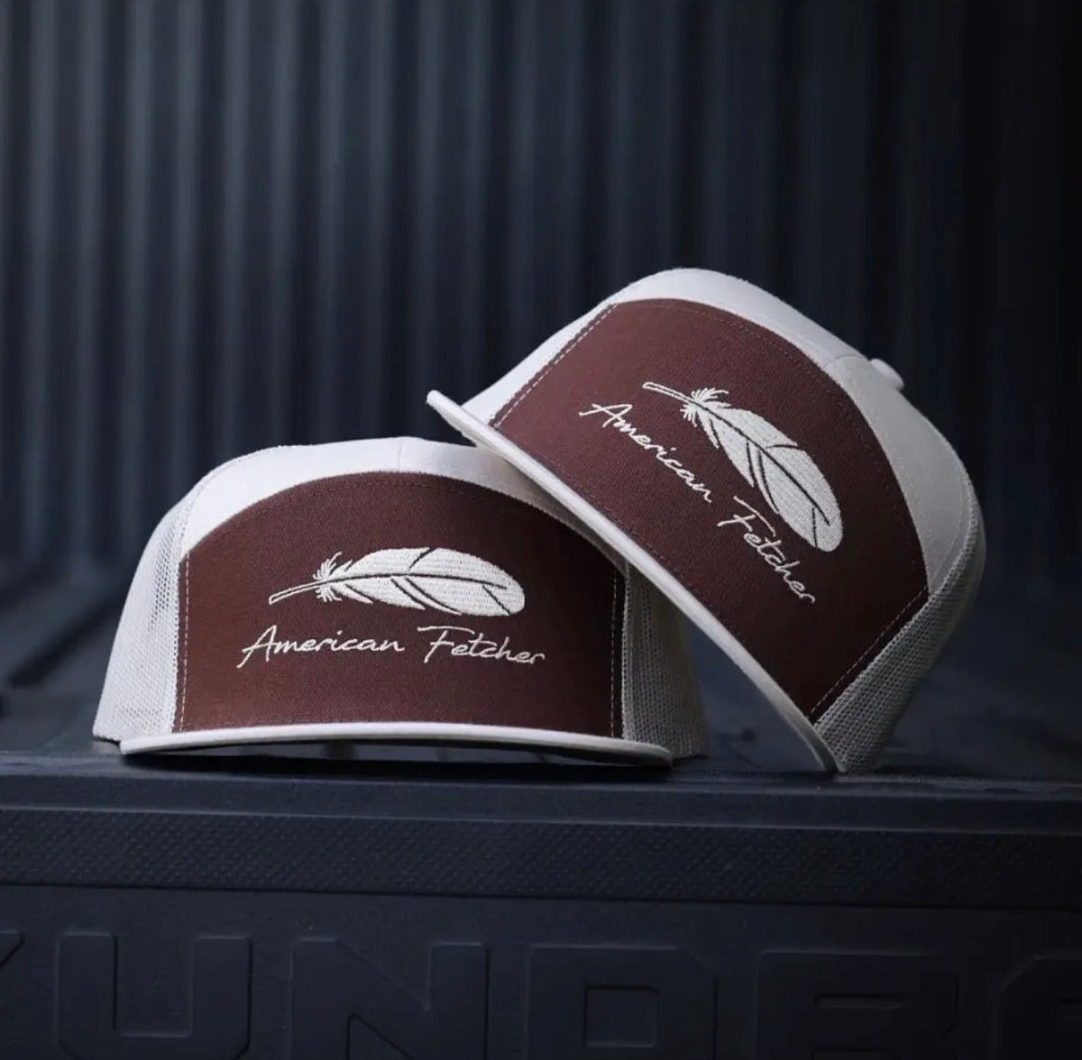 7-panel-ivory-brown-feather-american-fletcher-hat