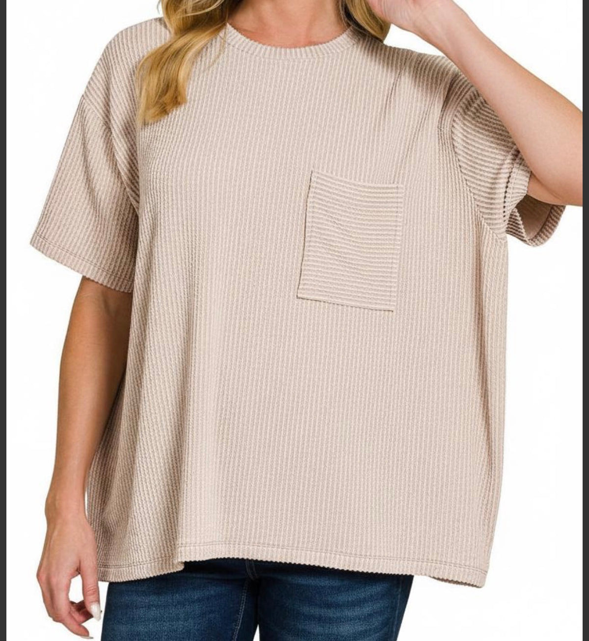 zenana-rib-oversized-front-pocket-tee-ash-mocha