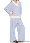 zenana-striped-oversized-collar-top-and-pants-set-cornflower-blue