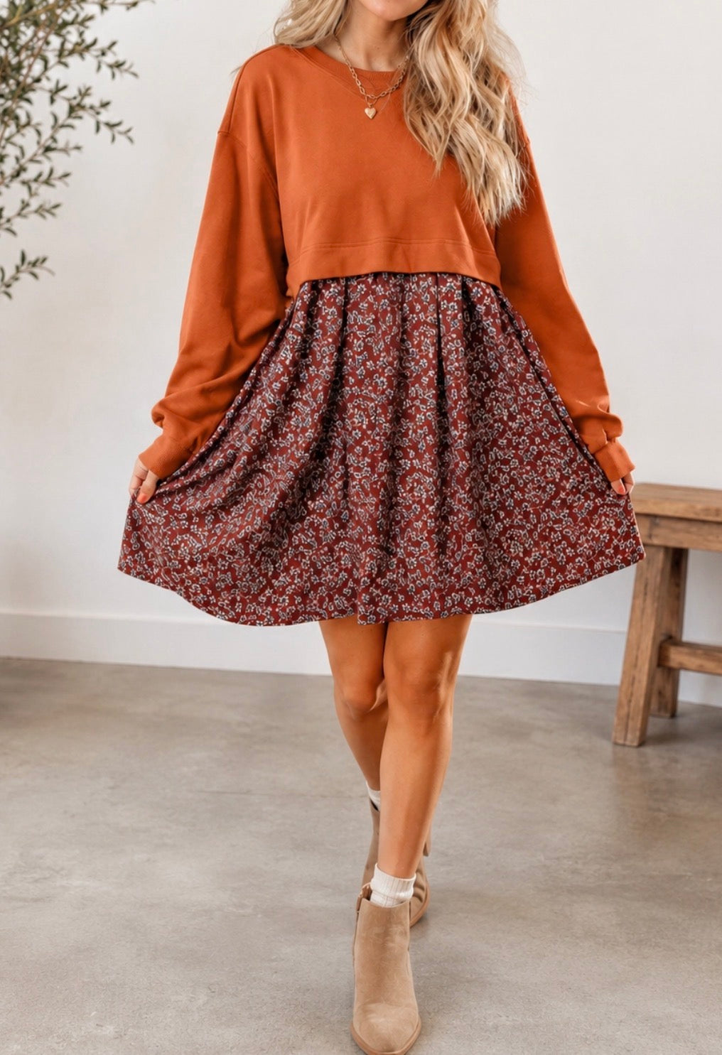 orange-floral-mini-dress