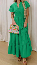green-waist-tiered-dress