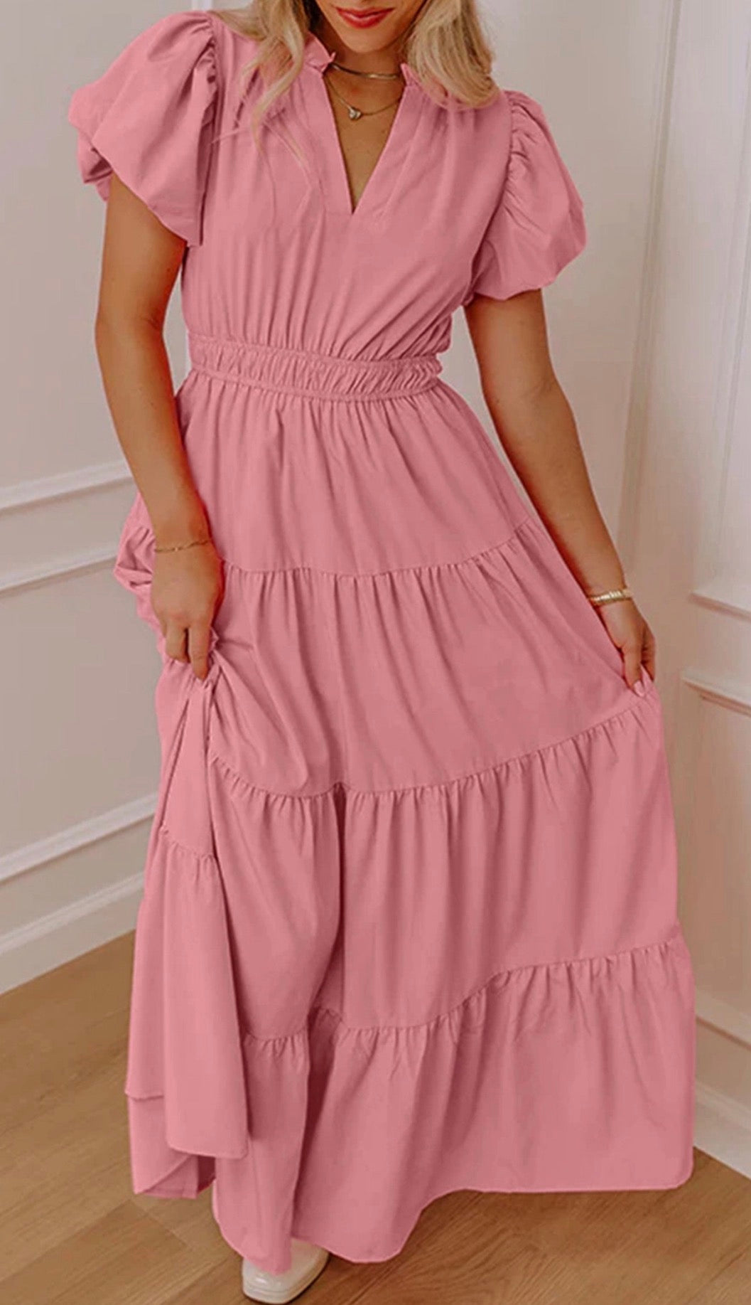 pink-waist-tiered-dress
