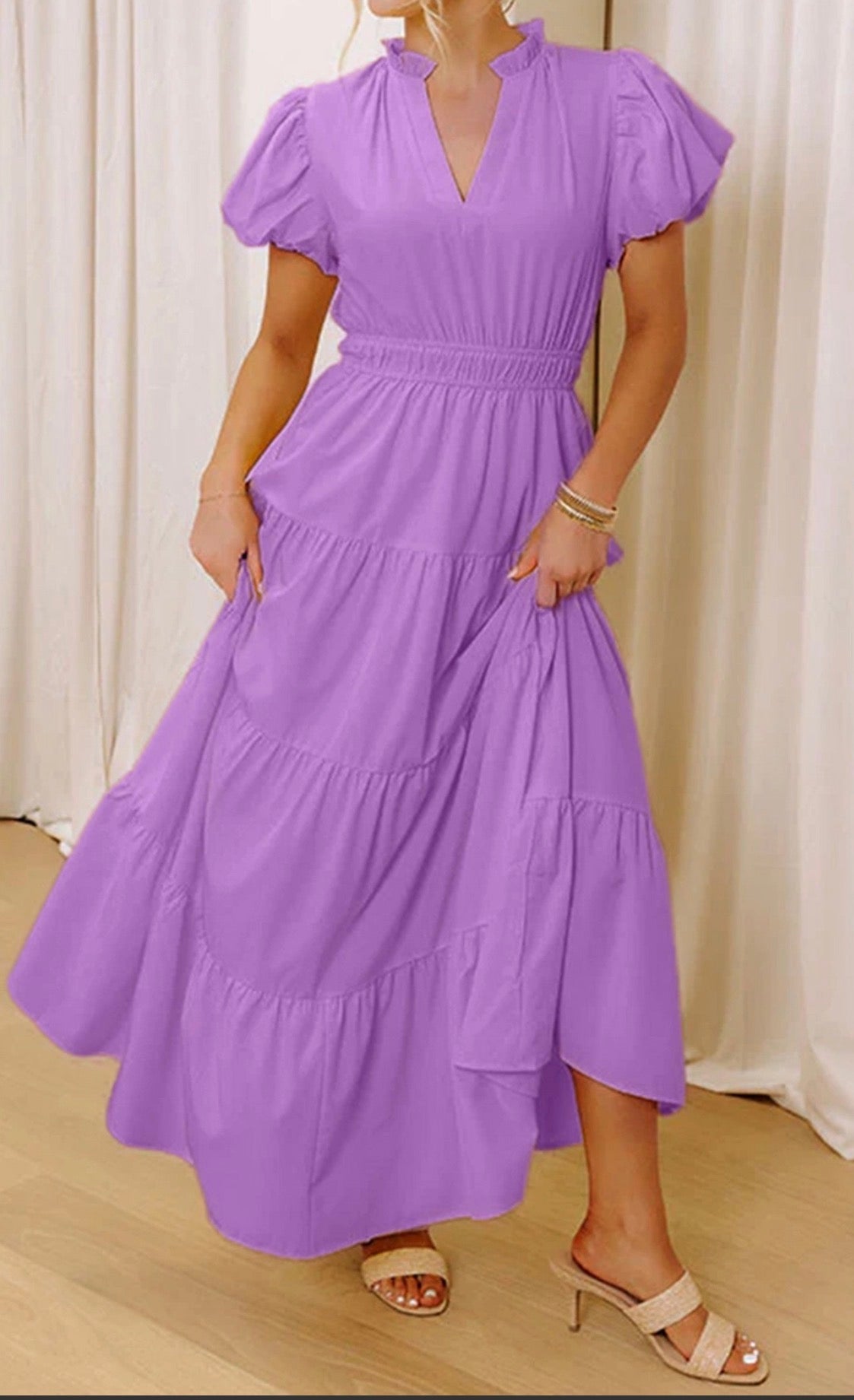purple-waist-tiered-dress